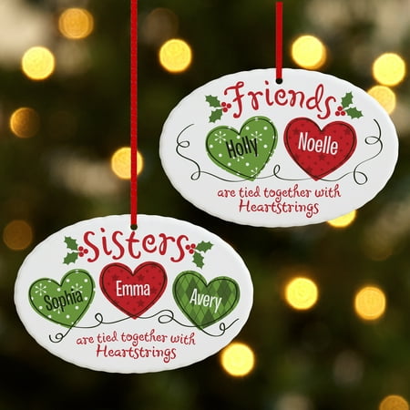 Personalized Christmas Friends Heartstrings Oval