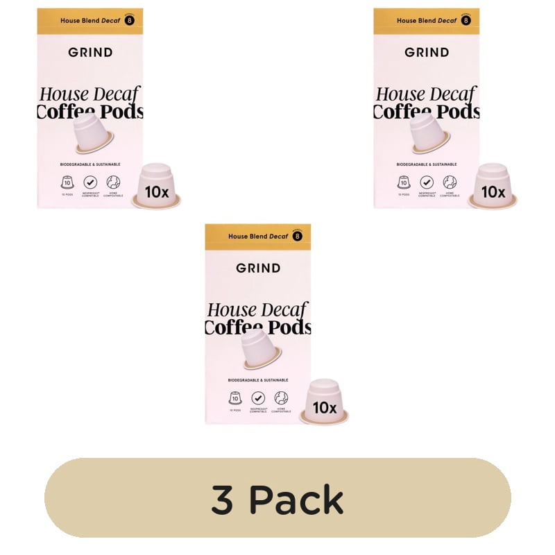 Grind Pod Refills - Decaf Blend, 10 pods per pack, British Import (Pack of 3)
