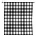 thumbnail image 2 of Black White Plaid Semi Sheer Curtains Drapes for Living Room, Bedroom, French Doors Window 108 Inches Long, Modern Simple Buffalo Check Gingham Rod Pocket Chiffon Curtain Drapery Voile Drape Panel, 2 of 6