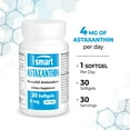 thumbnail image 5 of SuperSmart Astaxanthin 4mg per Day (Patented & High Potency) - with AstaPure, Vitamin E, Olive Oil - Antioxidant Carotenoid | Non-GMO & Gluten Free - 30 softgels, 5 of 9