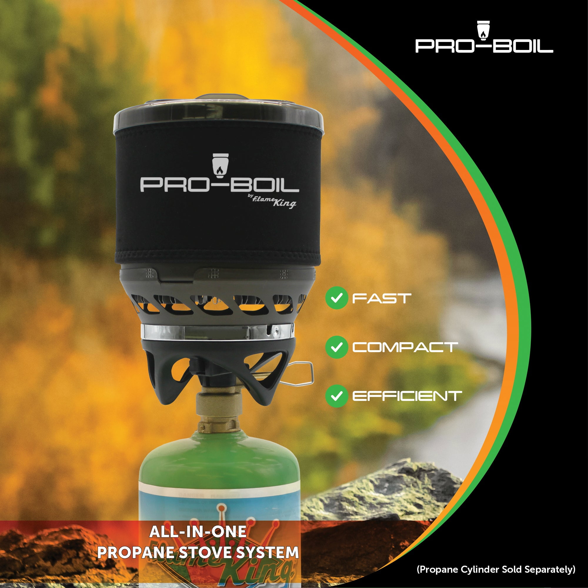 Flame King Pro-Boil All-in-1 Camping Stove Propane, Backpacking Propane Stove, 1.41 lbs