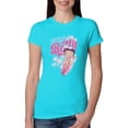 thumbnail image 1 of Wild Bobby, Shore Surfer Betty Boop Betty Boop Womens Slim Fit Junior Tee, Tahiti Blue, XX-Large, 1 of 5