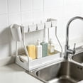 thumbnail image 1 of Linnome Under Sink Organizer 2 Tier with Sliding Drawers Plastic Storage Rack for Kitchen Bathroom Cabinet 15.6x13.2x8.7in White, 1 of 7