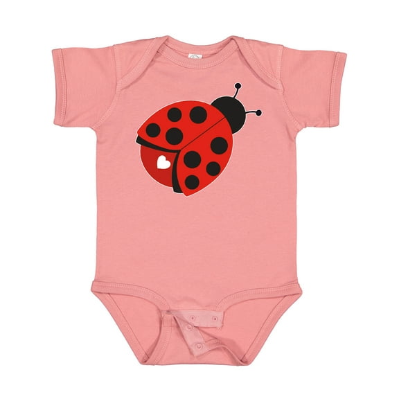 Inktastic Ladybug with a White Heart Girls Baby Bodysuit