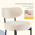 thumbnail image 5 of Gianna Dining Chairs Set of 2, Mid Century Modern Chair Round Upholstered Curved Backrest, Kitchen Vanity Living Room Chairs with Black Metal Legs，Beige, 5 of 7