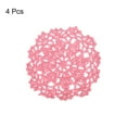 thumbnail image 3 of Fabric Coasters, 4pack 4" - Cotton Woven Crochet Doilies, Lace Embroidery Cup Mat with Floral Pattern (Pink), 3 of 5