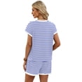 thumbnail image 5 of Wiholl Summer Sets for Women Summer outfits Lounge Short Sets Womens Striped Set with Pocket, 5 of 8