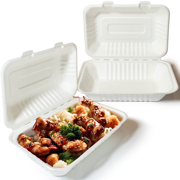 Disposable Clamshell Takeout Containers Biodegradable Lunch Box Compostable, Disposable To