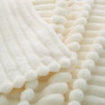 thumbnail image 6 of JML Super Soft Queen Size Blanket Premium Silky Flannel Fleece Ribbed Jacquard Lightweight Bed Blanket All Season Use, White Ribbed, Queen(70"x80"), 6 of 8