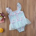 thumbnail image 2 of Musuos Toddler Girls Mermaid Swimwear, 6M-3T Ruffled Sleeveless Fish Scale Print Tutu Skirt Hem One-piece Swimsuits Bathing Suit, 2 of 9