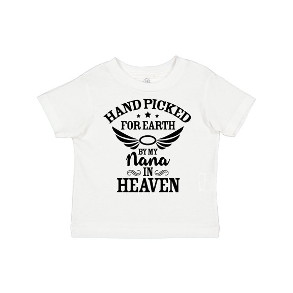 Inktastic Handpicked for Earth by My Nana in Heaven with Angel Wings Boys or Girls Toddler T-Shirt