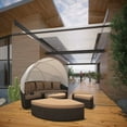 thumbnail image 2 of Lounge Daybed Sofa Bed, Brown, Rattan, Wicker, Outdoor Patio Balcony Cafe Bistro Garden Hospitality Restaurant, Modern Contemporary HB34964, 2 of 9