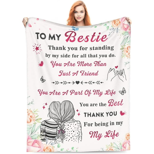 LHSHID Best Friend Birthday Gifts Blanket Flannel Soft and Comfortable Anti static Bed Sofa Blanket 50x60in