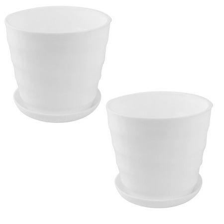 Plastic Plant Pots For Sale Unique Bargains 2 Pack Plant Flower Pot Plastic Round for Home Garden Office Desk White 5 Inch Dia ()