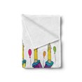 thumbnail image 2 of Lily Soft Flannel Fleece Throw Blanket, Hand Drawn Merry Arrangement of Letters Birthday Themed Female Name with Balloons, Cozy Plush for Indoor and Outdoor Use, 50" x 70", Multicolor, by Ambesonne, 2 of 5