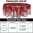 thumbnail image 2 of Merry Christmas Tablecloth 60 Inch Round Red Christmas Floral Table Cloth Round Cover Christmas Snowflake Snowy Xmas Table Cloth Winter Farmhouse Decorative for Holiday Home Kitchen Dining Party, 2 of 6