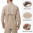 thumbnail image 4 of Zehisen Men's Fishing Shirt Long Sleeve UPF 50+ Sun Protection Quick Dry Cooling Shirt for Hiking Camping Safari Outdoor Travel Khaki L, 4 of 7