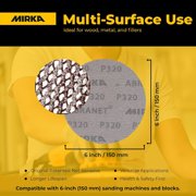 Mirka 9A-241-220 Abranet Sanding Discs, 6 Inch, 220 Grit, Hook & Loop, 50-Pack