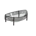 Decmode Modern Metal And Glass Curved Oval Decorative Bowl, Black