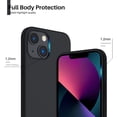 thumbnail image 4 of Compatible with iPhone 13 Mini Case, Slim Liquid Silicone 3 Layers Full Covered Soft Gel Rubber with Microfiber Case Cover 5.4 inch-Midnight, 4 of 11