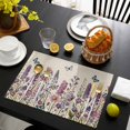 thumbnail image 3 of Purple Flowers Placemats Set of 12, Spring Butterflies Lavender Daisy Beige Placemats for Dining Table, Place Mats for Kitchen Tabletop, Waterproof Wipeable Dining Table Mats Set, 3 of 9