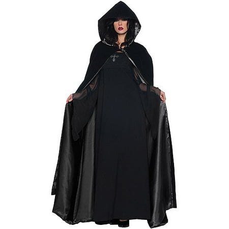 Black Cape and Black Deluxe Adult Halloween Accessory