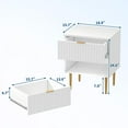 thumbnail image 3 of Ataucjin Fluted Nightstand with Charging Station & 2 Drawers, Gold & Wood Bedside Table with USB Ports & Outlets, Small Side Table for Bedroom, Apartment, 3 of 8