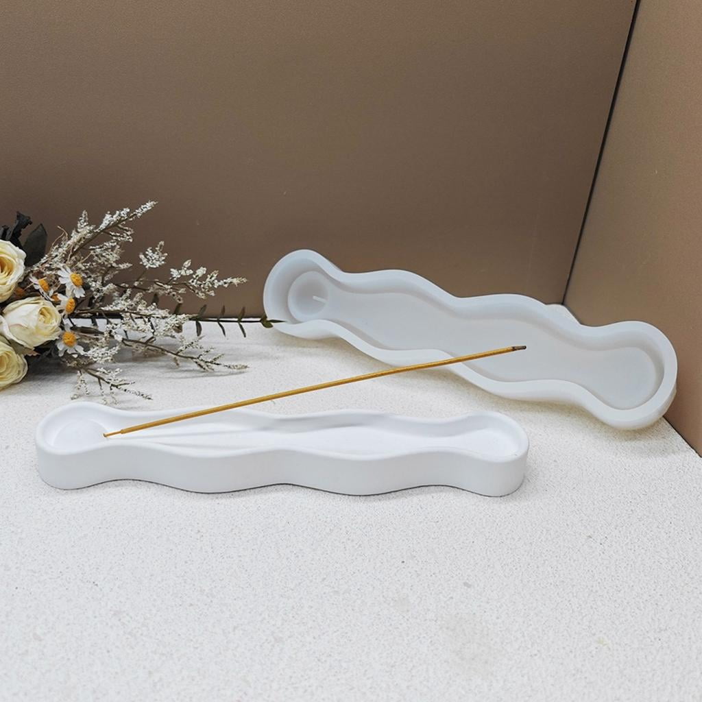 Silicone Mould for Decorative Incenses Holders Handmade Gypsum Home Decoration Mould Incenses Tray Crafting Mold