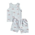 thumbnail image 5 of Franhais Newborn Baby 2-piece Outfit Set Fashion Sun Print Tank Top+Shorts Set for Kids Boys Girls, 5 of 5