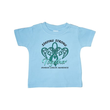 

Inktastic Ovarian Cancer Awareness Staying Strong Together Gift Baby Boy or Baby Girl T-Shirt