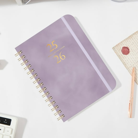 HWRETIE July 2025 to 2026 Leather Schedule Planner with Date Notes,Cross-Border Business Organizer for Daily Planning,Durable Professional Planner Notebook