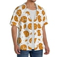 thumbnail image 4 of Vsdgher Yellow Biscuit Print Men's Wrinkle Free Untucked Cuban Shirt Business Casual Button Down Shirts Short Sleeve Shirt, 4 of 7