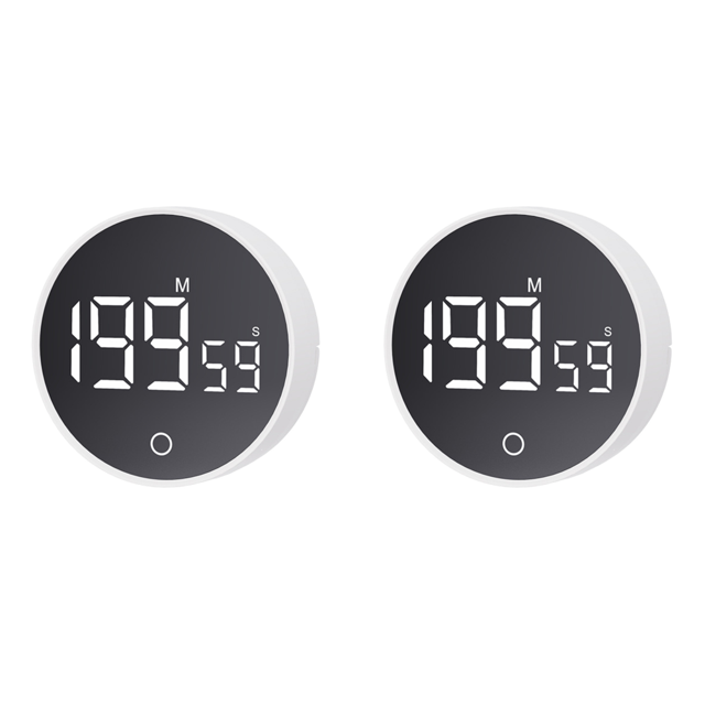 Temporizador de cocina digital LED magnético Temporizador de cuenta atrás de cocina electrónico Blanco