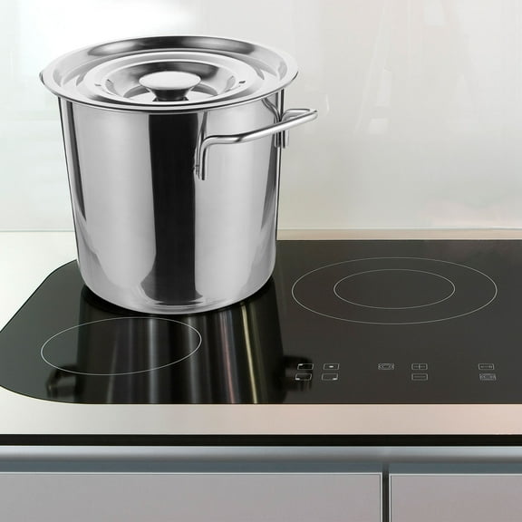 PTOOTP Large Cooking Pot with Lid Stainless Steel Oil Drainage Family Housewarming 1Set