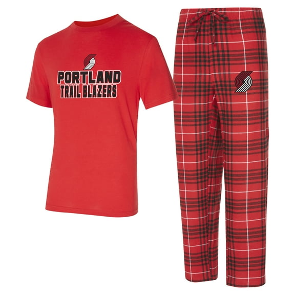 Men's Concepts Sport  Red/Black Portland Trail Blazers Vector Top & Flannel Pants Sleep Set