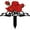 Red Rose-Mom, variant on Metal Cross Garden Stake Graves Cemetery Decorations, Cemetery Memorial Cross Stake for Mom, Metal Cross Yard Stake Grave Markers, Memorial Signs Marker for Mom Grave