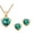 Golden + Green, variant on Yesbay Women Rhinestone Heart Pendant Necklace Chain Stud Earrings Party Jewelry Set,White