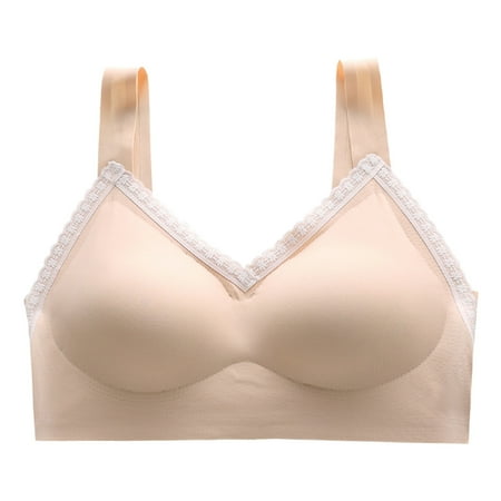 OJSFQUFP Bras Sexy Beige Women s Comfort Bra Without Underwire Push Up Seamless Tank Top Models Bottoming Bra Basic Pretty Bra M