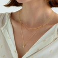 thumbnail image 5 of Turandoss 14K Gold Plated Layered Cross Necklace for WomenDainty 14K Gold Plated Plated Layered Satellite Bead Chain Choker Necklace Cross Pendant Necklaces for Women Baptism Faith Jewelry Gifts, 5 of 8