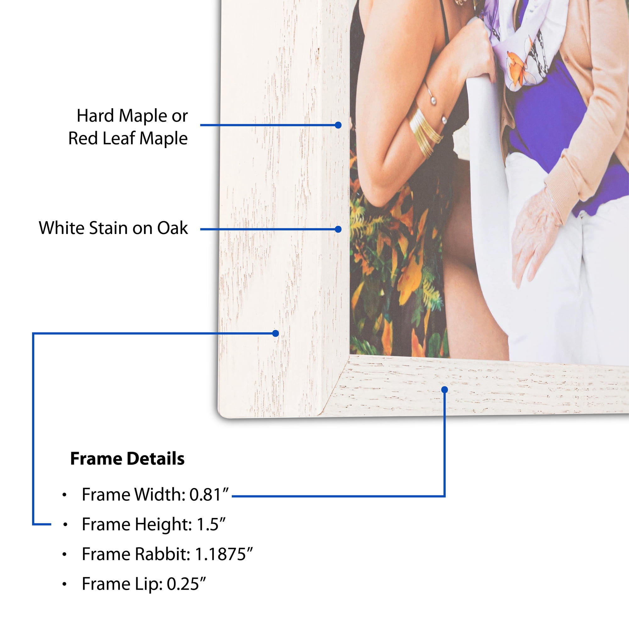 ArtToFrames 18" x 24" White Stain Picture Frame, 18x24 inch White Wood Poster Frame (WOM-4110),  Pack
