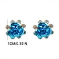 thumbnail image 3 of Valentine's Day Gifts for Woman Fashionable Crystal Flower European And American Diamond Rose Earrings E, 3 of 3
