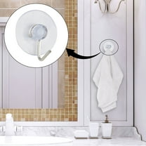 12pcs Suction Cup with Metal Hook 1" Diameter Clear Glass Window Wall Sucker Hanger Kitchen Bathroom