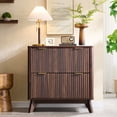thumbnail image 6 of Keywhat Lateral File Cabinets with 2 Drawers, Modern Large Filing Organization with Fluted Texture Design for Letter/Legal/A4 Size Files, Home Office, Dark Walnut, 6 of 6