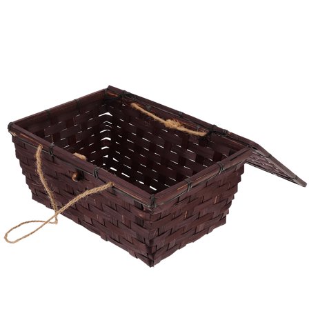 HONMEET Storage Basket Dark Brown, Woven Organizer for Home, Office, Closet, 1 Piece