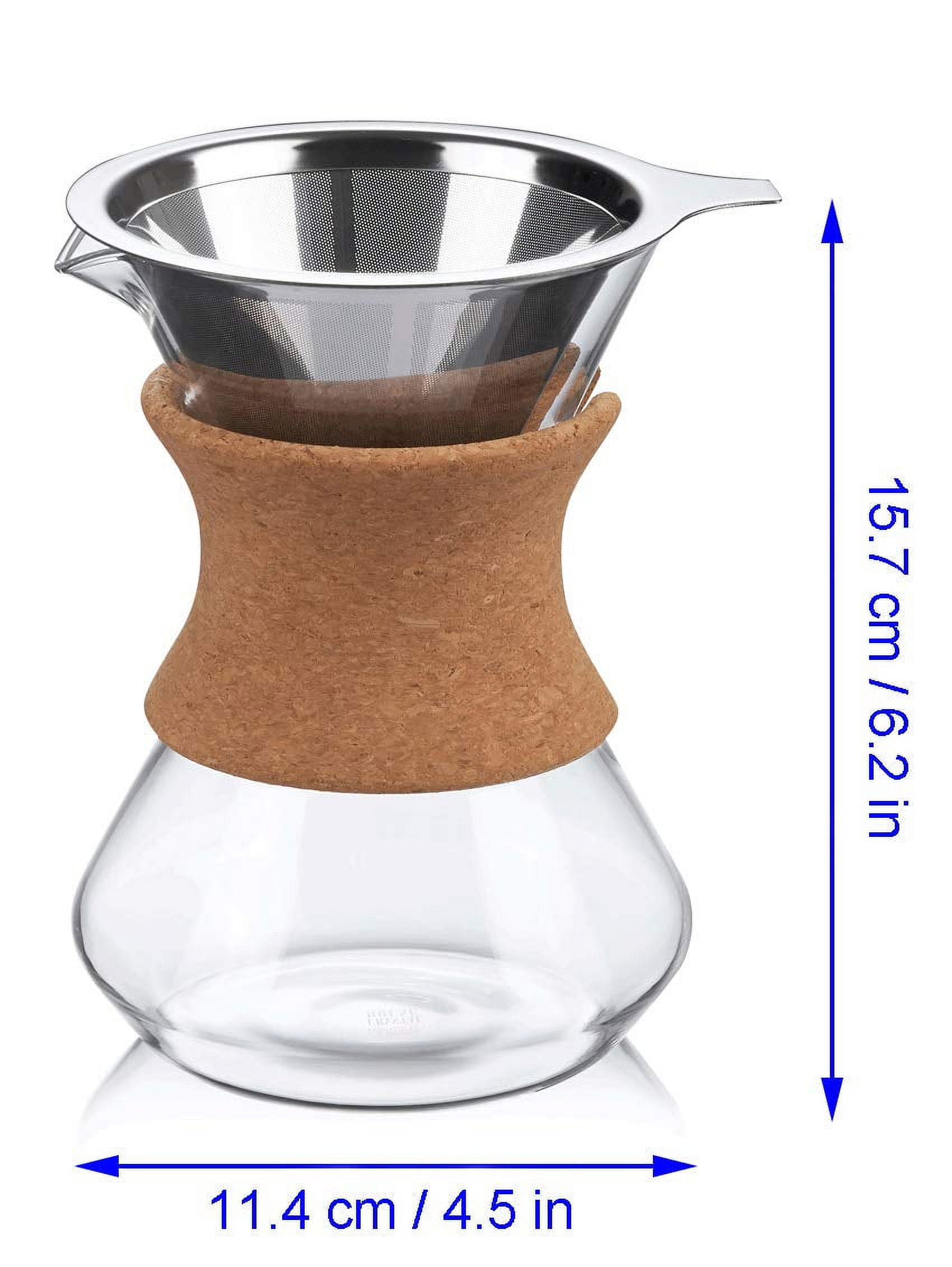 Bodum 34oz Pour Over Coffee Dripper w/ Reusable Stainless Steel Filter,  Brown, Cork