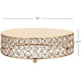 thumbnail image 2 of Simply Elegant - 10” Round Crystal Bead Cake Stand, Large Cake, Dessert Cupcake Pastry Candy Display Plate for Wedding Event Birthday Party Celebration - Gold, 2 of 2