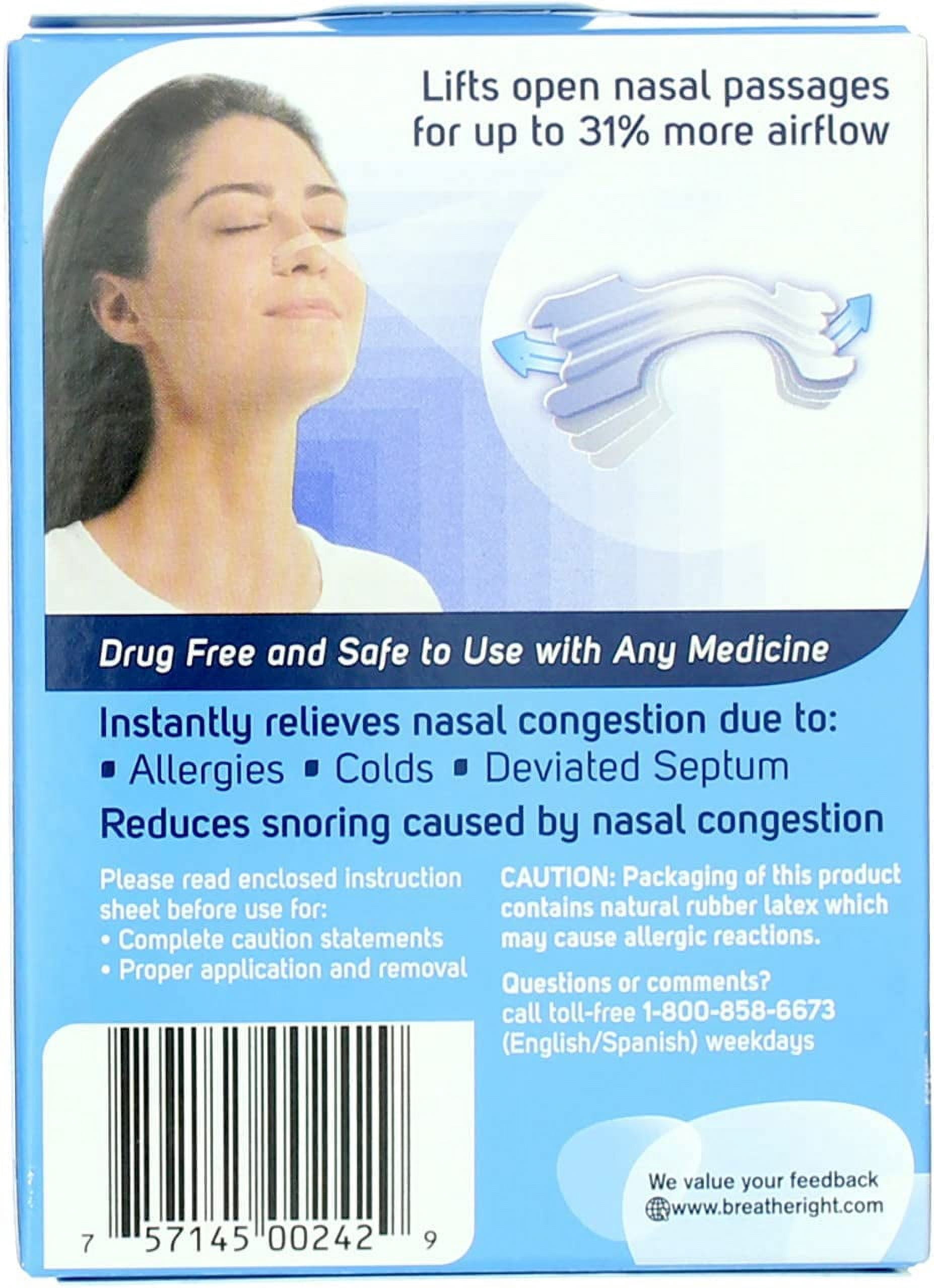 Breathe Right Nasal Strips Clear Small/Medium 30 Count (Pack of 2)