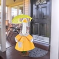 thumbnail image 2 of Porch Goose Outfits 3 Piece Yellow Rain Set with Striped Trim Coat Hat and Umbrella Fits 19 and 23 Inch Statues for Spring Fall Front Porch Decor, 2 of 6