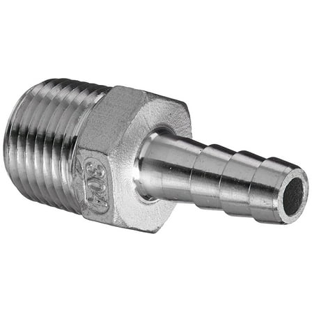 Homebrewstuff 1/2" MPT x 3/8" Barb - Stainless Steel 304 Homebrew Kettle