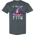 thumbnail image 3 of Inktastic If the Hat Fits Halloween Witch Hat and Bats T-Shirt, 3 of 5